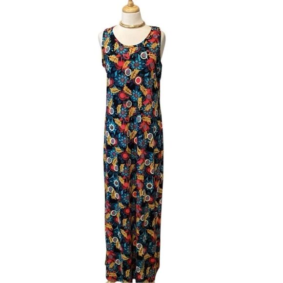 Lularoe Floral Print Dani Maxi Dress XL - Picture 3 of 12